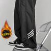 Pantalones casuales de estilo americano con forro polar para hombre de High Street, pantalones de combate impermeables, marca de moda Ruoshuai, pantalones rectos sueltos.