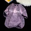 Nueva Camiseta de Manga Corta Tie-Dye Estampada Versátil Estilo Americano Verano Tendencia Marca Ins para Hombre Holgada Deportiva Manga Media
