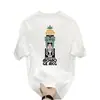M-8XL tamanho grande Camiseta Curta Masculina Verão Solta Casual Gola Redonda Versátil Plus Size Estampada Manga Curta