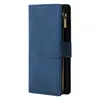 Adecuado para Samsung S23 Plus Modelo Cartera con Múltiples Cremalleras S22/S21/S20 Tarjeta Teléfono Funda de Cuero