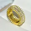 Anel de cruzamento de vendas mais vendido da Wish, cor dourada, com zircônia incrustada, joia criativa e moderna de comércio exterior para AliExpress e Amazon