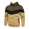Moletom com Capuz Casual Esportivo de Rua Hip-hop Transfronteiriço Cor Blocada Bolso Lateral Fenda Amplo para Jovens