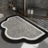 Tapetes de Chão Simples de Linho, Tapetes de Porta de Banheiro de Lama Diatomácea, Antiderrapantes Domésticos para Banheiro, Absorventes de Água, Tapetes de Pé de Fácil Cuidado