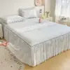2026 Novo Modelo Feijão de Gelo Polímero Resfriamento Impresso Saia de Cama Estilo Tapete de Resfriamento Conjunto de Três Peças - Sombra da Lua
