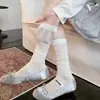 Calcetines Estilo Ballet para Mujer, Calcetines de Media Pantorrilla, Estilo Delgado Hueco de Verano, Calcetines Slouch de Punto Medio sin Costuras Dulces de Moda