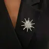 Broche de Copo de Nieve Estrella de Diamante Completo Transfronterizo para Mujer, Diseño de Nicho, Sensación de Alta Gama, Accesorio de Pin de Solapa