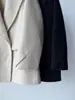 Atmósfera simple y sofisticada ~ Abrigo blazer corto de cachemir de doble cara con solapa de blazer clásica chaqueta de lana