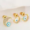 Pendientes de distrito Lu estilo INS lindos geométricos ojos de luna azul pendientes de personalidad de nicho pendientes nuevos para mujer suministro transfronterizo