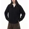Suéter polo de duas peças retilíneo emendado, unissex, novo estilo outono e inverno, malha casual e de alta qualidade para casais