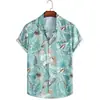 Nueva colección primavera/verano para exportación: Camisa de playa floral de manga corta para hombre de Amazon, camisa casual estampada estilo hawaiano