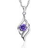 Collar de Pluma de Ángel de Plata Esterlina 925 Joyería Coreana Europea y Americana Venta al por Mayor Plata Cristal Regalo Navidad