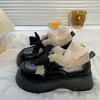 Zapatos de Cuero Pequeños Cálidos Estilo Coreano con Lazo Dulce y Terciopelo Plus para Mujer 2026 Invierno Nueva Moda Aumentadores de Altura Suela Gruesa Mocasines Zapatos de Algodón