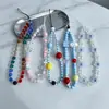 Correa de teléfono colorida hecha a mano con cuentas estilo coreano con dulce diseño floral, correa corta para la muñeca, accesorio para cámara CCD