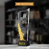 Nuevo trofeo de metal de cristal de alta calidad al por mayor, medalla anual de negocio para empleados destacados de empresa creativa, premios de competición