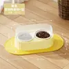 Cuenco Doble de Cerámica para Gatos y Perros, Comedero para Gatos, Protege la Columna Cervical, Antideslizante, Antiderrames, Antisalpicaduras, Bebedero para Gatos, Comedero