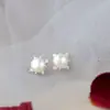 Nafuge Joyería de Plata al por Mayor Moda para Mujer Juego de Pendientes de Tuerca de Plata de Ley 925 con Perla Natural de Agua Dulce Pendientes Pequeños