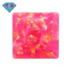 Huagang Gema Cuadrada Ángulo Recto Fondo Plano Ópalo Sintético Artificial Piedra Ópalo Imitación Rosa Op43 Ópalo Ópalo
