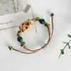 Pulsera de Cerámica Jingdezhen Nueva Pulsera de Cerámica China Joyería Estudiante Estilo Tíbet Cuerda Trenzada a Mano Puesto Regalo para Estudiante