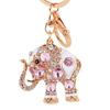Llavero de aleación Yisya con incrustación de diamantes de goteo de aceite Elefante Llavero de coche Colgante para bolso Pequeño regalo Venta al por mayor