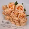 Buquê de Rosas Simuladas, Flores de Seda, Flores Artificiais, Acessórios para Salão de Casamento, Arranjo de Flores para Quarto de Casa, Adereços para Fotografia, Alta Simulação