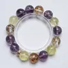 Pulsera de Cristal de Limón Natural y Cristal de Torre Morada con Rayo Dorado Morado Estrella para Mujer, Pulsera de Regalo Versátil al por Mayor
