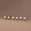 Brincos de diamante único em forma de estrela de prata esterlina S925, brincos de amantes masculinos e femininos, brincos de nicho de vento frio, atacado de fábrica