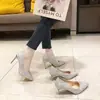 Tacones Altos Plateados para Mujer Diseño de Tacón Fino Sentido del Diseño Nicho Zapatos de Boda Vestido de Boda Xiuhe Dos Usos Verano 2026 Nuevo Color Champaña