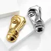 Broche Grande de Aço Inoxidável com Design Simples de Meia-Máscara Facial, Acessório Versátil para Roupas para Homens e Mulheres: Br5895