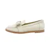 Mocasines Planos Puntiagudos Mate con Diseño de Moño, Zapatos Slip-On de Piel Suave, Zapatos Slip-On para Mujer Estilo Coreano Estilo Suave