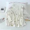 Pijama de Chaleco y Shorts para Mujer, Sencillo, Casual, Holgado, Cómodo, Botones, Juvenil, Dulce, Se Puede Usar Fuera de Casa, Conjunto de Ropa