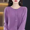 Cardigã de tricô com gola redonda ready-to-wear de fronteira, jaqueta suéter fina sem costura de fronteira, top segunda pele, casaco de primavera feminino