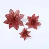 Decoración Navideña Flor Hueca 15cm Flor Navideña de Tres Capas Accesorios para Arreglo de Corona de Árbol de Navidad Regalo Tridimensional