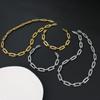 Collar y pulsera sencillos de moda transfronteriza para mujer, nuevo diseño en rojo, estilo minimalista europeo y americano, collar de acero de titanio, joyería.