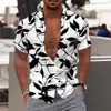 2024 Nueva Camisa de Manga Corta Estilo Hawái para Comercio Exterior con Estampado Digital 3D para Hombre Casual Talla Grande Camisa de Playa
