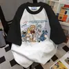 Camiseta de Manga Corta con Diseño de Estampado de Dibujos Animados Color-Blocking Divertido 2026 Verano Nuevo Versátil de Estilo Vintage