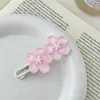 Presilha de cabelo estilo coreano com bolinhas creme para mulheres, presilha dopamina fofa, presilha lateral para franja, presilha pequena de desenho animado infantil