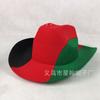 Sombrero Vaquero de Copa para la Copa Mundial de Fútbol de Estados Unidos, Canadá y México, Sombrero de Animación, Comercio Exterior, Sombrero de Fieltro Tricolor con Parches, Fabricante
