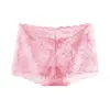 Ropa Interior Femenina Sexy de Malla con Encaje Transfronteriza Cómoda Exportación al por Mayor Cintura Media con Lazo Entrepierna Transpirable Calzones