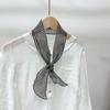 Lenço Pequeno de Linho com Bolinhas, Faixa Fina para Cabelo, Protetor de Pescoço Feminino de Verão Artístico e Versátil, Pequeno Lenço de Seda para Decoração de Bolsa