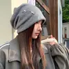 Chapéu de gorro oversized em formato de estrela, novo sucesso de exportação da Amazon, para outono e inverno, afina o rosto, chapéu feminino versátil