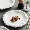 Plato Base con Patrón de Roca de Fábrica, Plato Cerámico Plano para Uso Doméstico, Nuevo Modelo 2026, Vajilla de Hotel, Plato de Presentación Estilo Ins