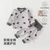 Conjunto de Dos Piezas para Bebé Primavera y Otoño Algodón Puro Ropa para Bebés Cintura Alta Protección de Barriga Ropa para Casa Pijamas Ropa para Bebés Anyang