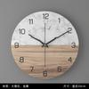 Reloj de Pared Redondo de Metal con Textura de Mármol Simple para Sala de Estar, Decoración de Arte de Pared, Adornos, Reloj Creativo Silencioso