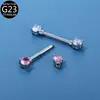 Joias Europeias e Americanas Atacado Liga de Titânio F136 Incrustada com Zircônia Redonda G23 Joias para Piercing na Orelha Anéis para Mamilo Piercings para Mamilo