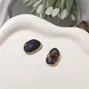 Ornamentos de resina con flores secas, estilo pintura al óleo, marco de metal de alta gama con borde dorado, parches para aretes DIY, aretes, accesorios para llaveros