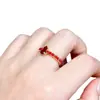 Anel Aberto de Abóbora com Gotejamento de Óleo e Zircônia Galvanizado a Ouro 18K Real, Novo Anel Elegante de Dedo Indicador Estilo Chinês, Joia Versátil de Luxo Leve