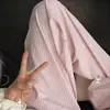Pantalones de rayas estilo ins pantalones para caminar verano delgados pijamas para mujer holgados casuales largos de pierna ancha pantalones para el hogar de estudiante