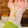 Pu Zuojiu no se desvanece, collar colgante Vietnam Shajin Fu Shi Yu Xi, nuevo collar chino de la suerte, cadena de clavícula para hombres y mujeres