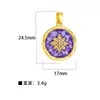 Pingente para Mulheres Estilo Pintura a Óleo Jardim de Monet Pingente Redondo de Flor para Mulheres Moda Elegante Simples Corrente para Clavícula Pingente Atacado
