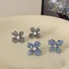 Pendientes de flor de cristal estilo occidental lujo ligero nicho femenino alta calidad pendientes Mori estilo deseo puro pendientes estilo chino